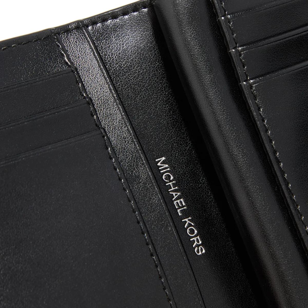 Michael Kors Sm Tab Compact Pckt Wllt Black Bi Fold Wallet