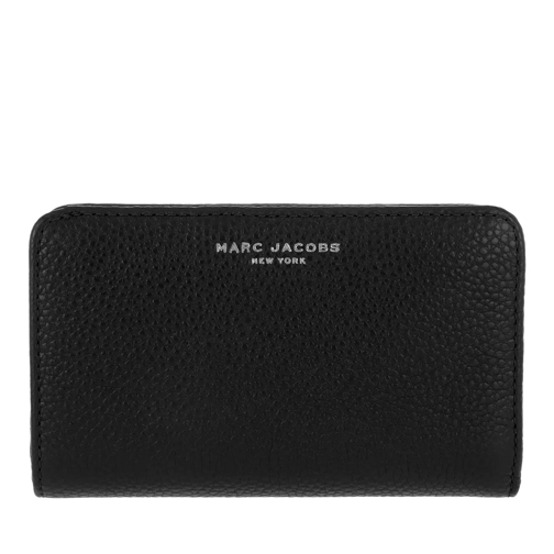 Marc Jacobs Gotham Compact Wallet Black Portemonnaie mit Zip-Around-Reißverschluss