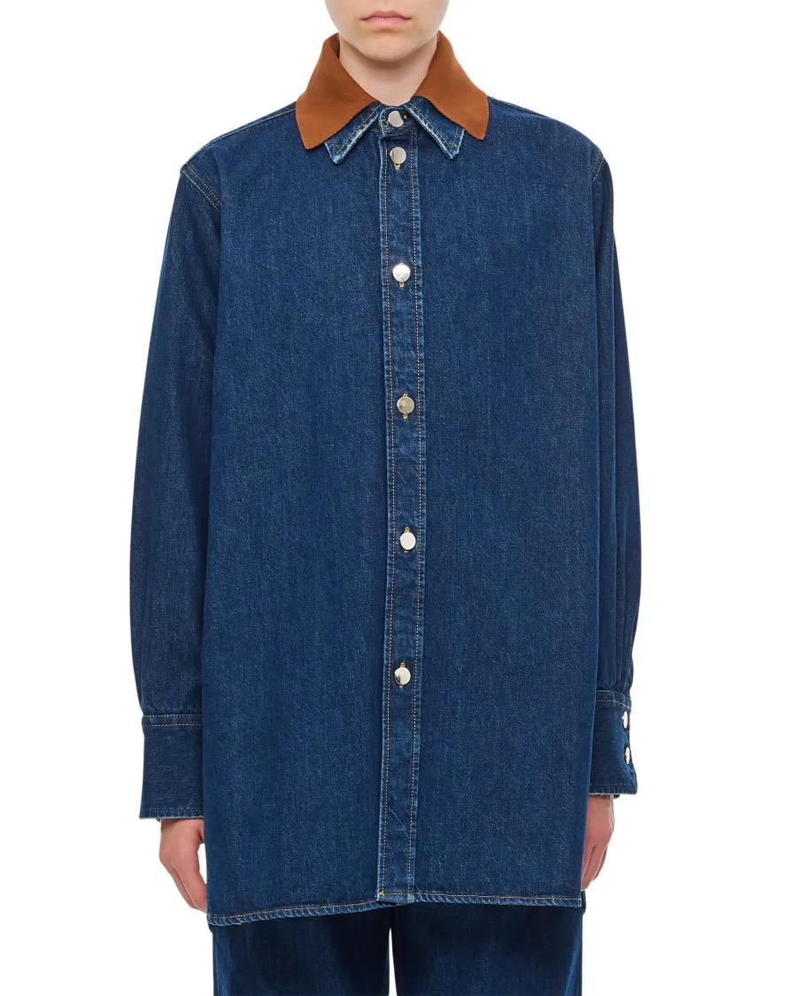 Plan C - Long Sleeve Denim Shirt - Größe 38 - blau