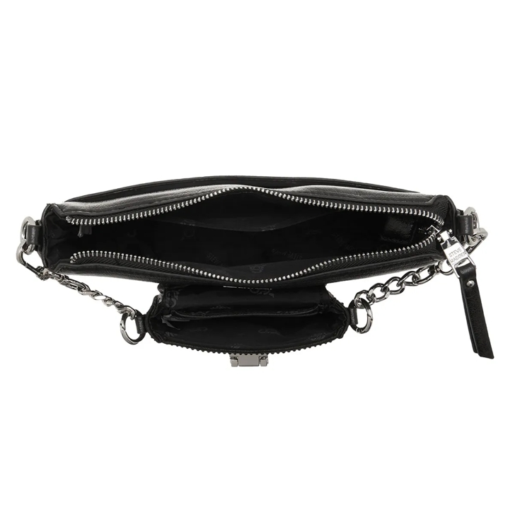 Black and silver bum bag online