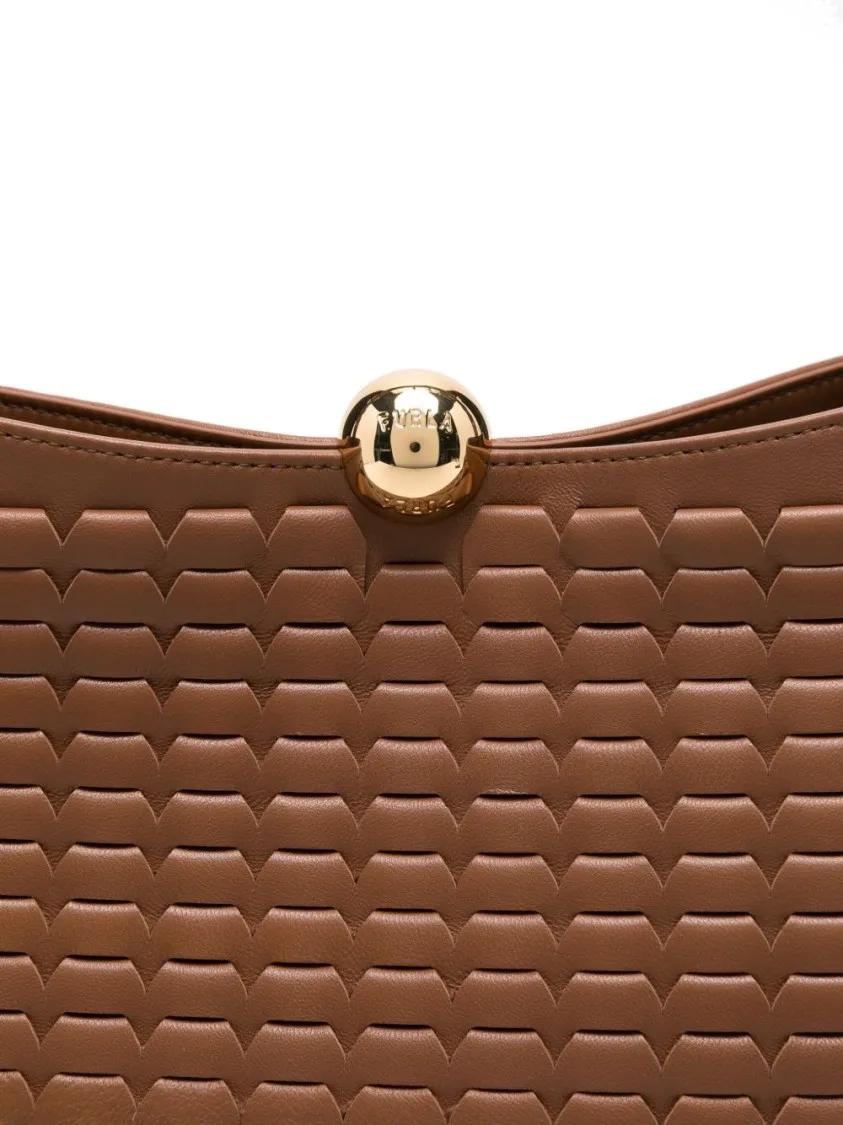 Furla Crossbody bags Textured Brown Handbag With Magnetic Fastening And in bruin