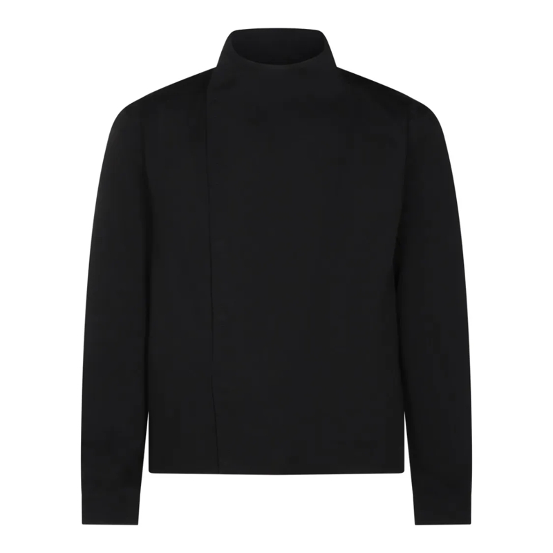 Rick Owens  Casual Black Jacket With High Collar Black