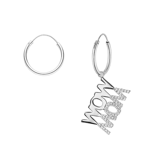 Leaf Hoops Wow Mom Sterling silver Ring