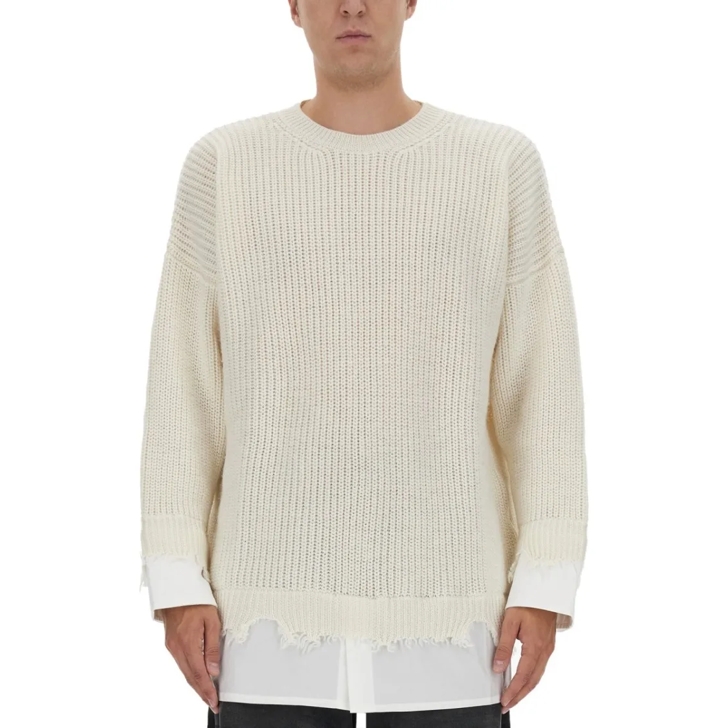 ニット・セーター Mm6 Maison Margiela Shirt Bottom Sweater MM6 Maison Margiela Shirt Bottom Sweater Neutrals | Pull