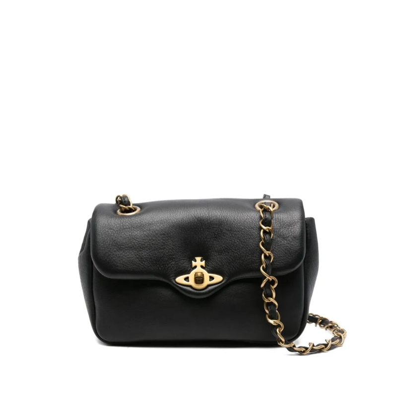 Vivienne Westwood Schultertasche Black Leather Bag Black