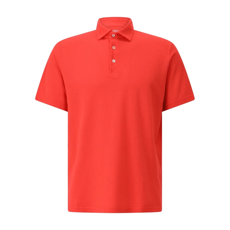 Fedeli Polohemd Poloshirt aus Baumwolle Rot