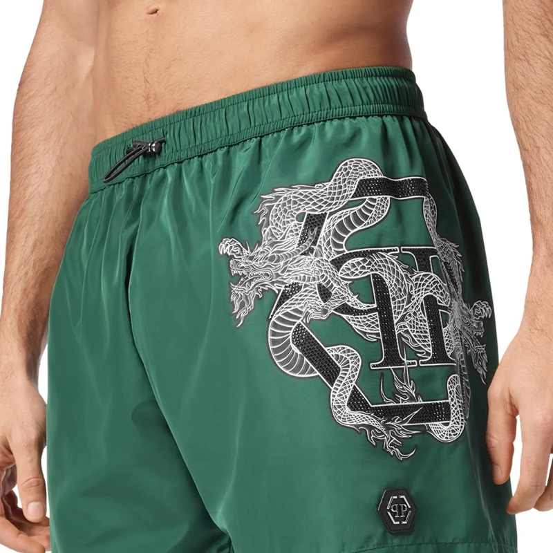 Philipp Plein Shorts Badehose Dragon grün(Image 4)