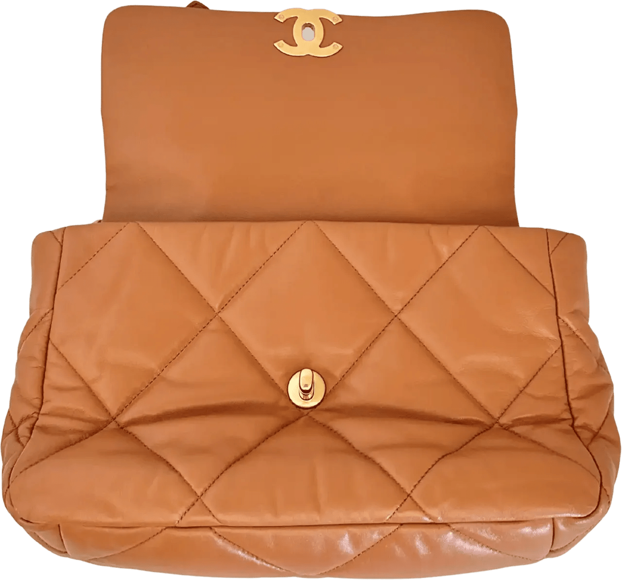 Thumbnail - Chanel Crossbody Bags - Chanel 19 Flap Bag Medium, glossy lambskin leather - Gr. unisize - in Braun - für Damen