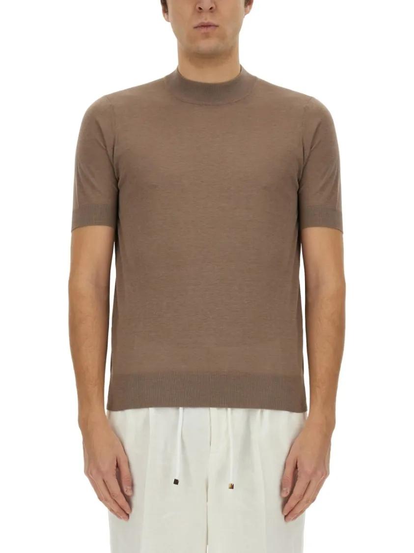 Thumbnail - Brunello Cucinelli - Knitted T-Shirt - Größe 50 - braun