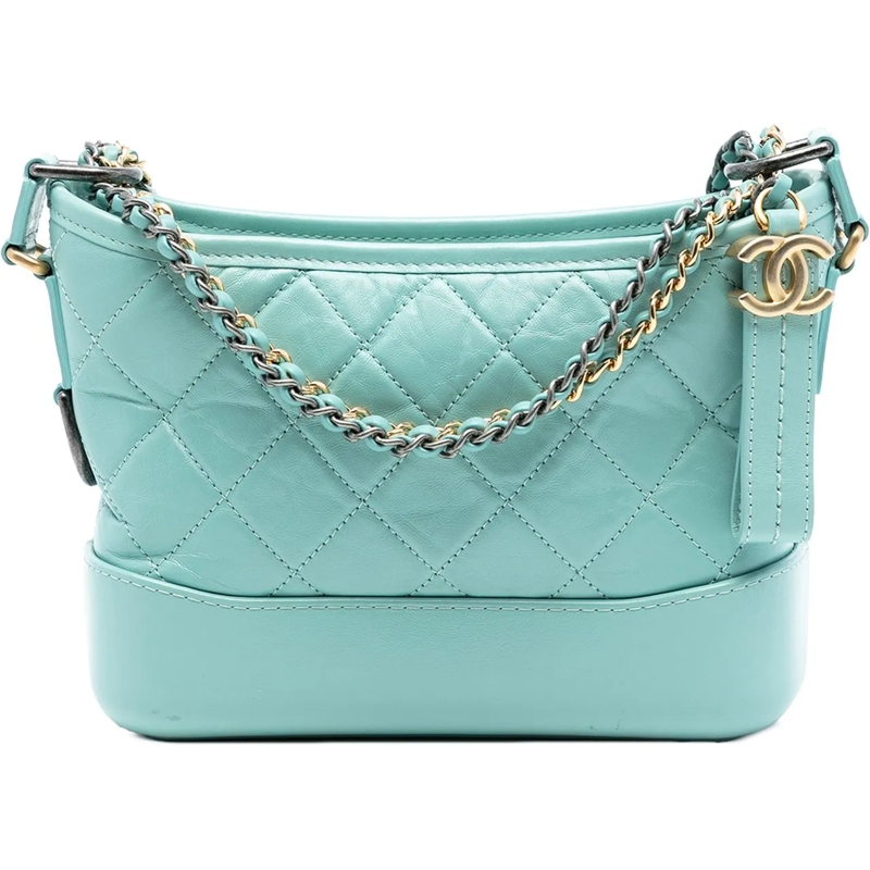 Chanel Schultertasche Small Aged Calfskin Gabrielle Crossbody blau