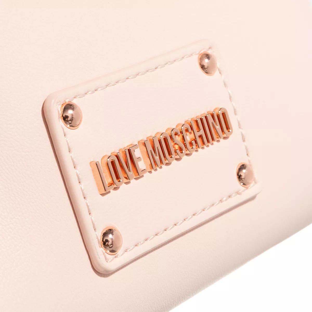Love Moschino Crossbody bags Strass Heart Chain in poeder roze
