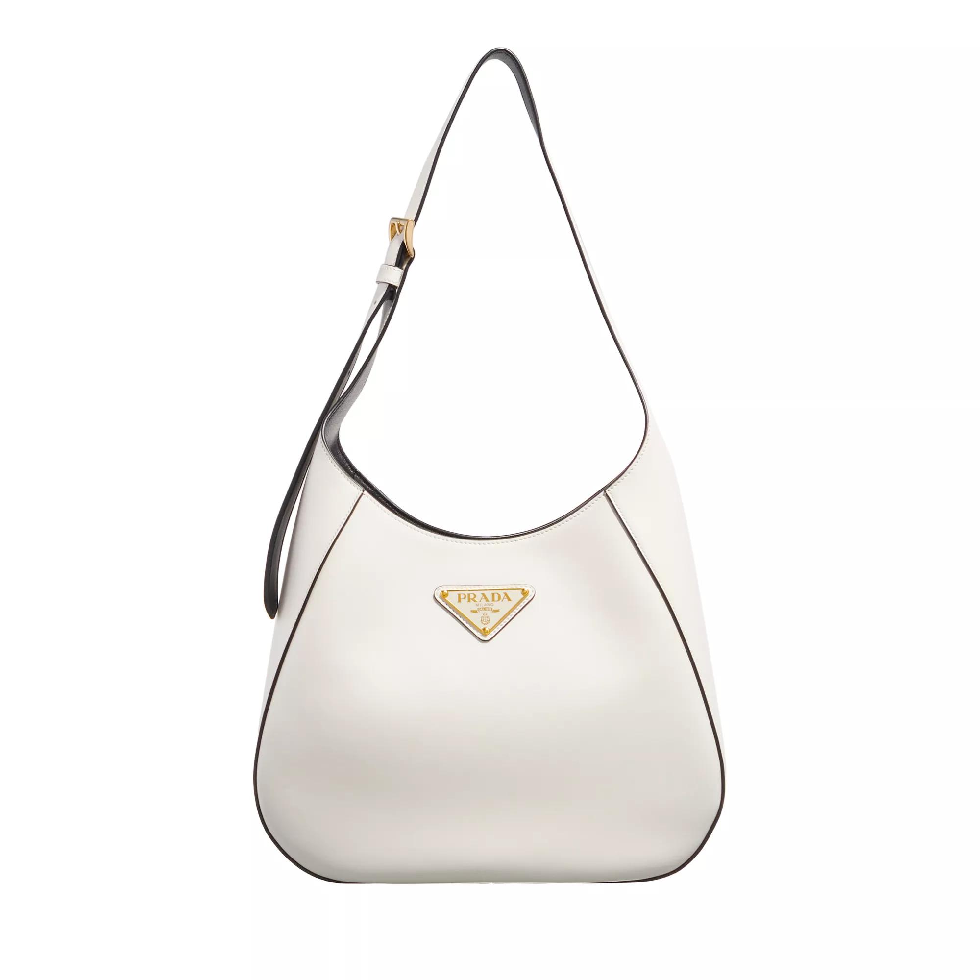 Prada Hobo Bag - Leather Shoulder Bag - Gr. unisize - in Weiß - für Damen