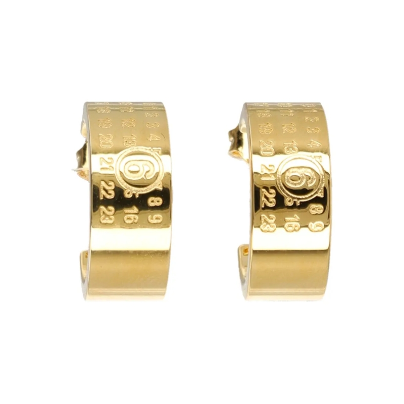 MM6 Maison Margiela Ohrstecker Numeric Minimal Signature Hoop Earrings Gold