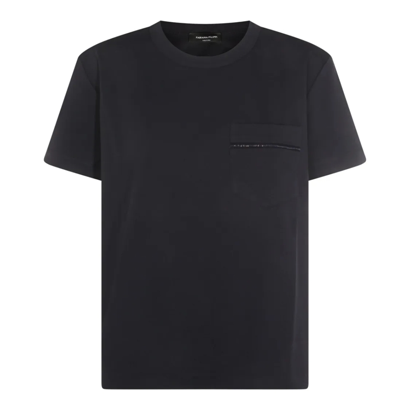 Fabiana Filippi T-Shirt Navy Viscose T-Shirt Black
