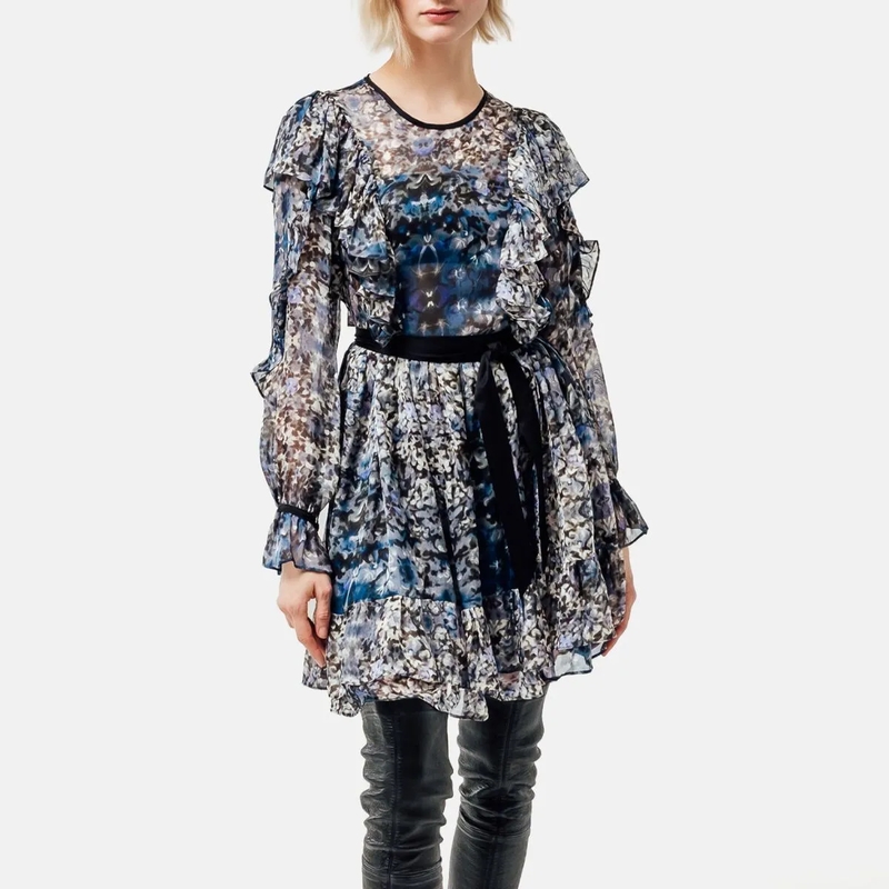 Helene Galwas Kleid Minikleid aus Seide BECKYRE- Mini-Kleid aus Chif blau(Image 2)