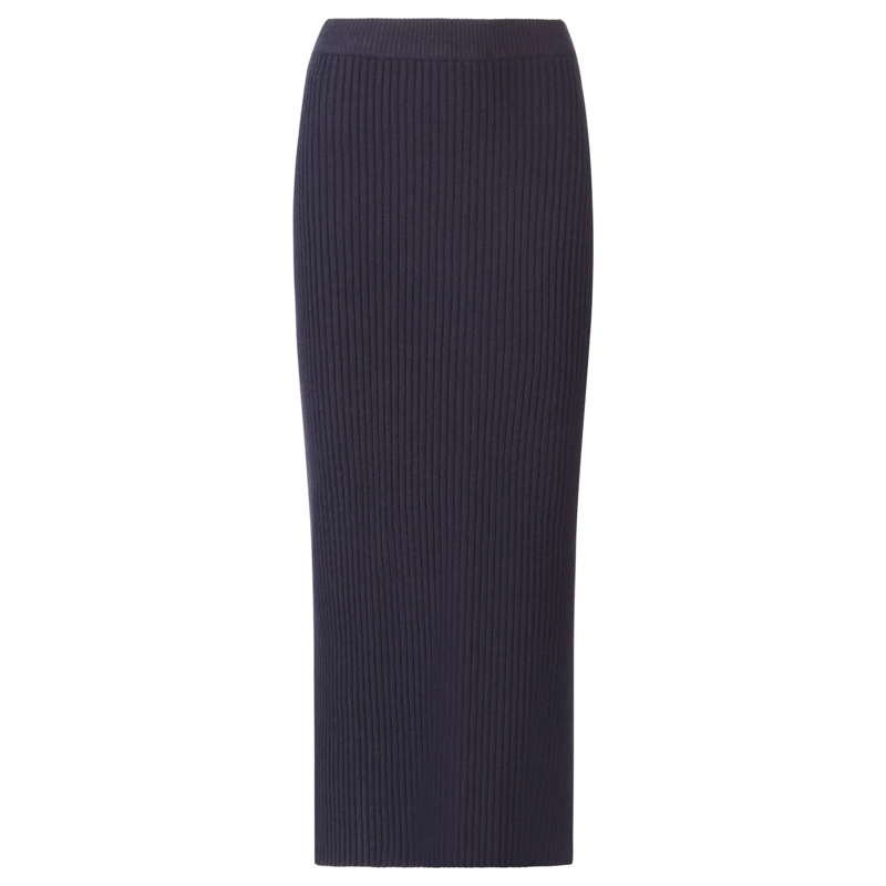 Apart Maxirock Rippenstrickrock dunkel-blau