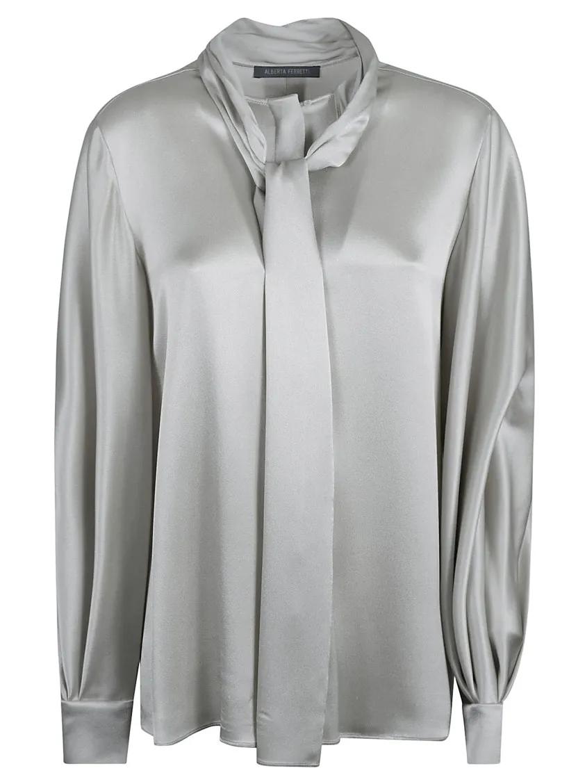 Alberta Ferretti - Bow Shirt - Größe 46 - grau