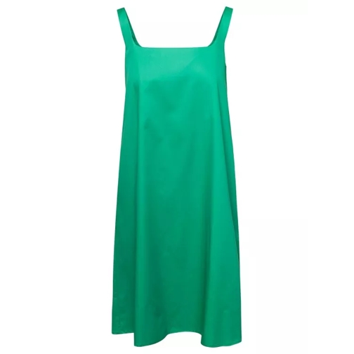 Douuod Mini Emerald Green Dress With Square Neckline In C Green 