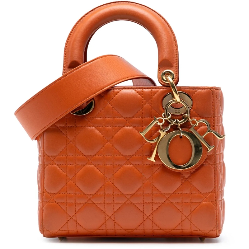 Christian Dior Schultertasche Small Lambskin Cannage MyABCDior Lady Dior orange