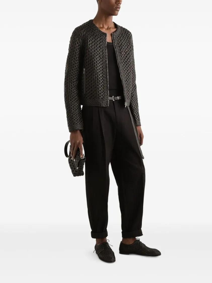 Thumbnail - Dolce&Gabbana Hobo Bags - Woven Design Black Bag With Twist-Lock Closure And - Gr. unisize - in Schwarz - für Damen