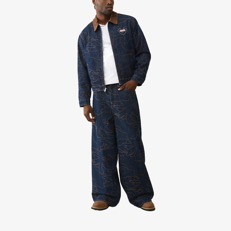 True Religion Daunenjacke Jeansjacke Oversized blau(Image 2)