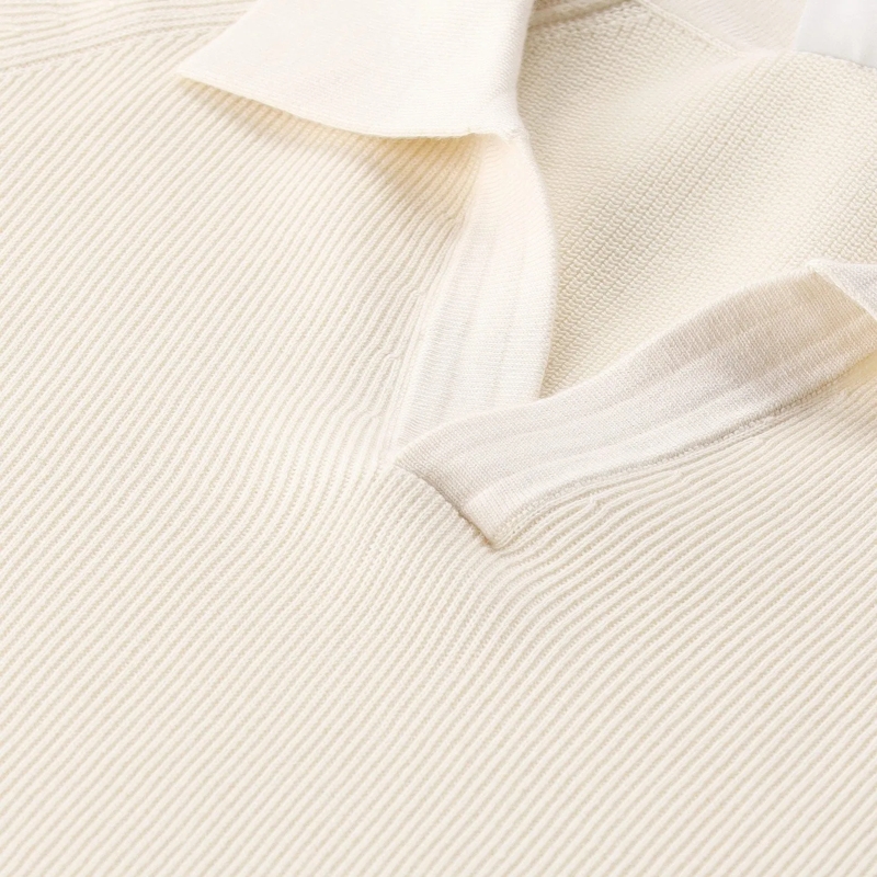 PROFUOMO Polohemd Gestricktes Poloshirt aus Baumwolle dunkelblau(Image 3)