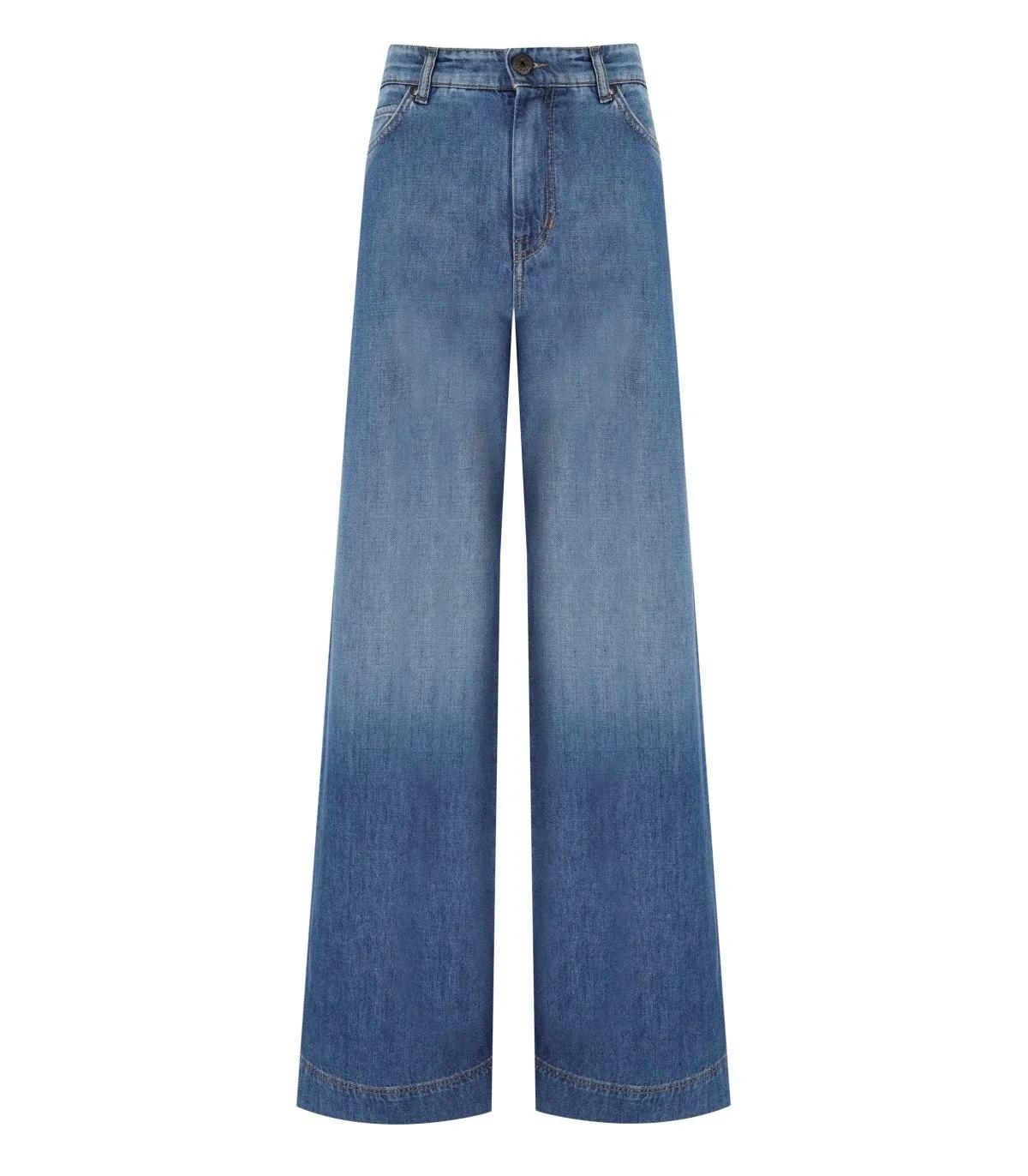 WEEKEND Max Mara - MAX MARA WEEKEND VEGA HELLBLAUE WIDE LEG JEANS - Größe 40 - blau