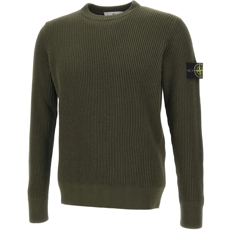 Stone Island  Heren Logo Patch Knitted Groen grün