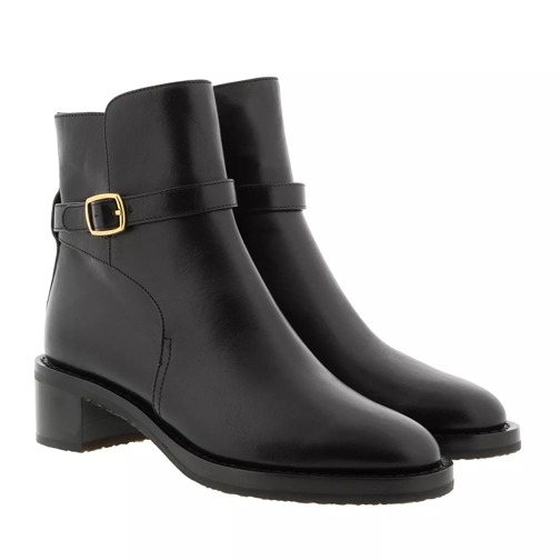 Celine Buckle Ankle Boots Leather Black Stiefelette