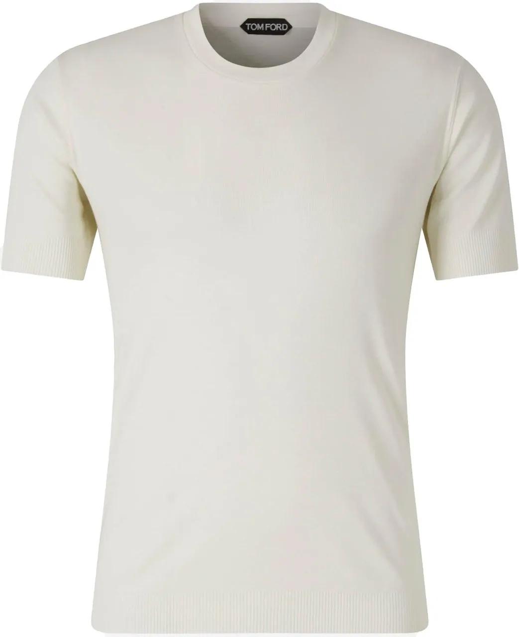 Thumbnail - Tom Ford - Lyocell Ribbed T-shirt - Größe 54 - weiß