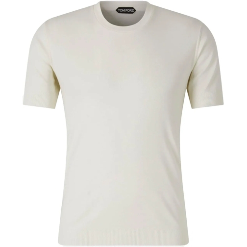 Tom Ford T-Shirts Lyocell Ribbed T-shirt weiß