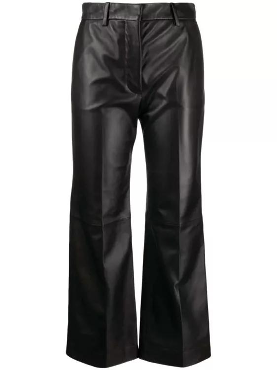 Joseph - Talia Leather Cropped Trousers - Größe 40 - black