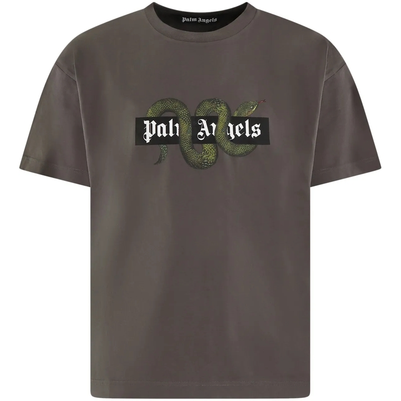 Palm Angels T-Shirt Heren Snake Box T-Shirt Grijs grau