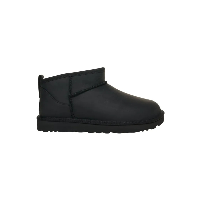 UGG Stiefel W Classic Ultra Mini Lthr' Smooth Leather Boots Black
