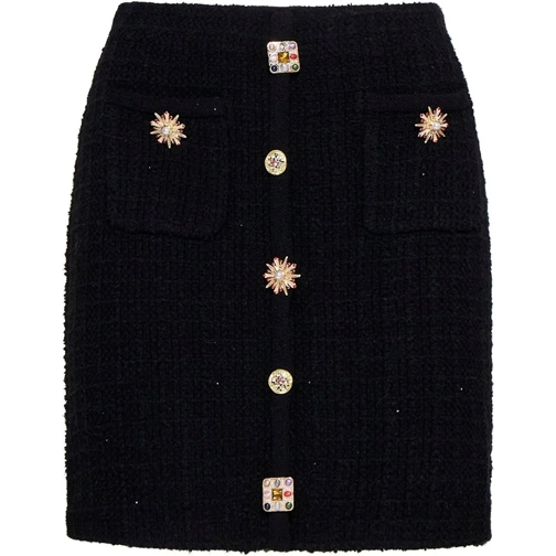 Self Portrait Mini jupes MINI SKIRT JEWELS BUTTON schwarz