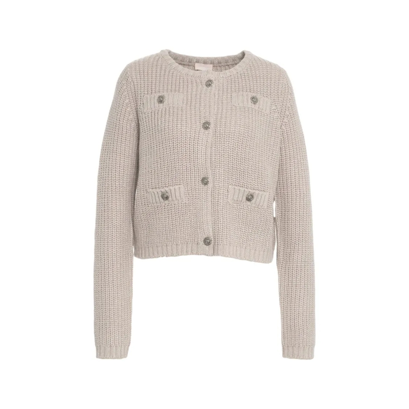 LIU JO Vest Knit Cardigan With Decorative Buttons Pink