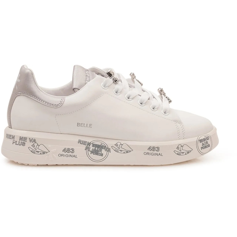 Premiata Sneaker basse Sneakers Belle con Lacci e Suola Platform weiß