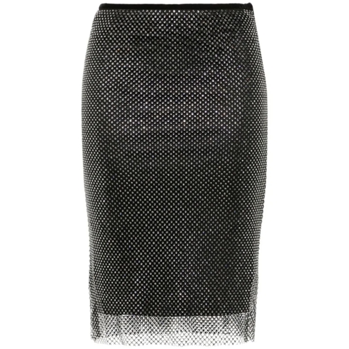 Sportmax Mini jupes Black Glass Mesh Design Skirt Black