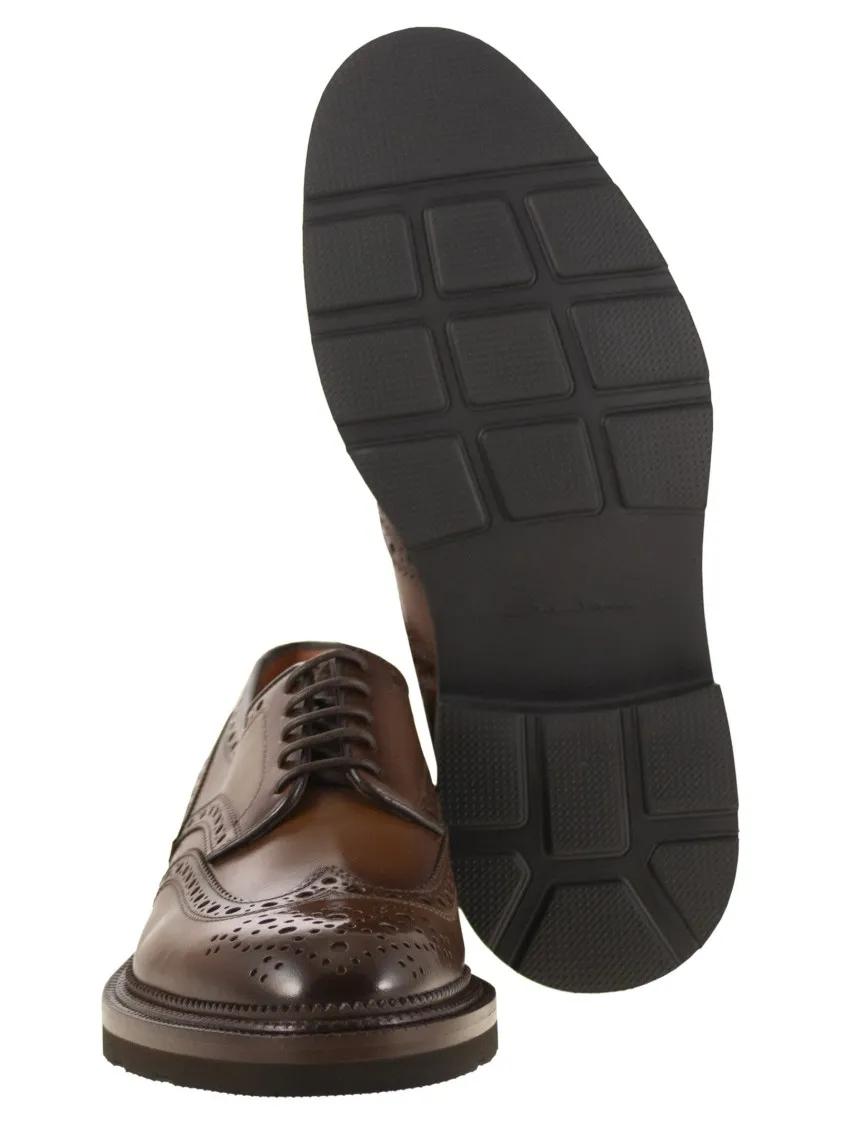 Thumbnail - Lace-Up Derby Brogue In Leather - Gr. 9 - in Schwarz