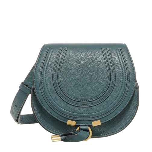 Chloé Small Marcie Shoulder Bag Grained Leather Steel Blue Crossbody Bag
