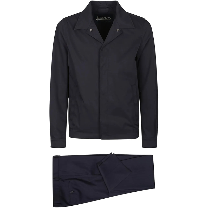 Herno Daunenjacke Cotton Feel Shirt Jacket Blue blau