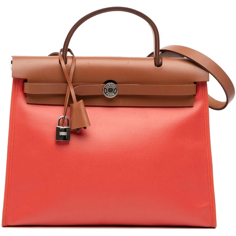 Hermès Schultertasche Toile Herbag Zip 31 orange