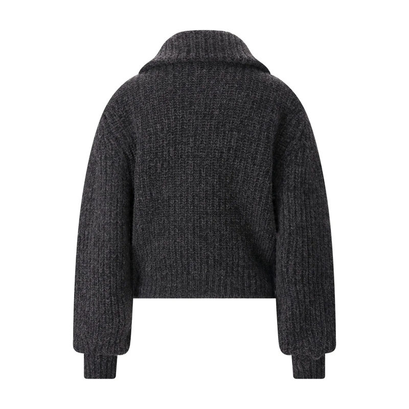 Lemaire Cardigan Strickjacke aus Alpaka-Yak-Mix grau(Image 2)