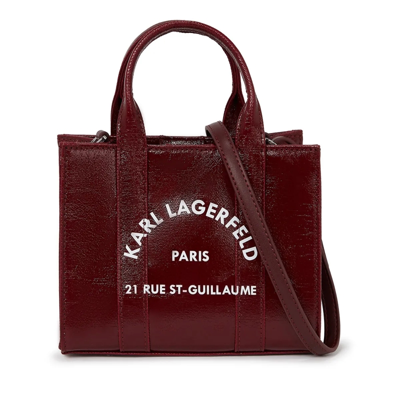 Karl Lagerfeld Shopper Rue St-Guillaume beschichtete Mini-Tote-Bag weinrot