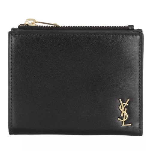 Saint Laurent YSL Monogramme Zip Card Holder Leather Black Kartenhalter
