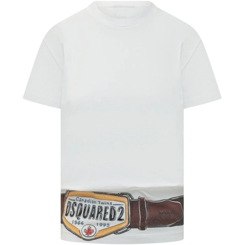 Dsquared2 T-shirt T-shirt con Stampa Cintura weiß