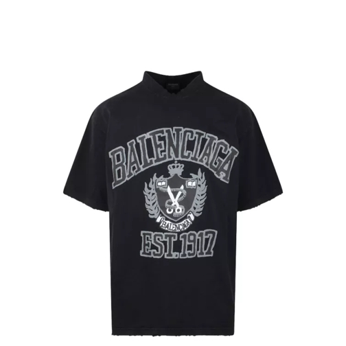 Balenciaga Medium Fit College Logo T-Shirt Black 