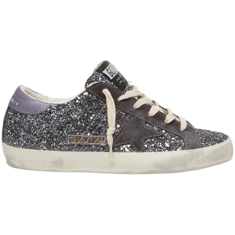 Golden Goose Low-Top-Sneaker Glitter Sneakers 'Super-Star' grau