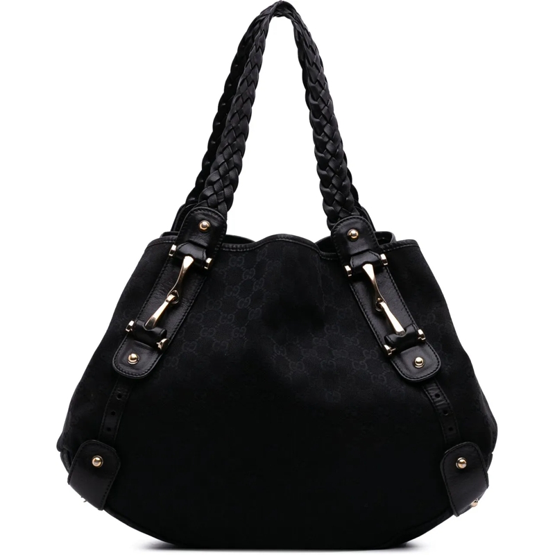 Gucci Schultertasche GG Canvas Horsebit Pelham Shoulder Bag schwarz