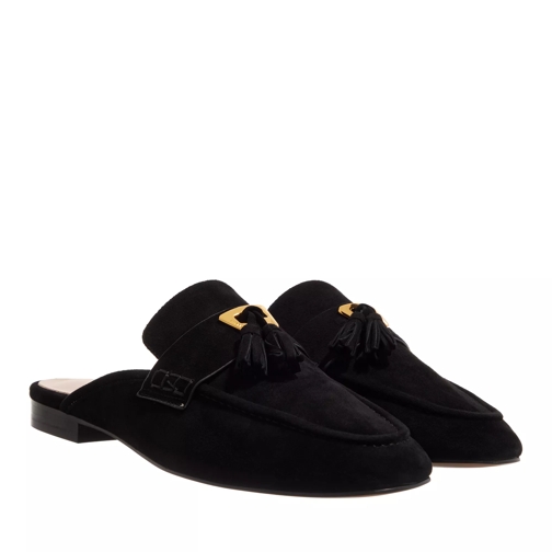 Coccinelle Loafer Open Back Suede Leather Noir Muil